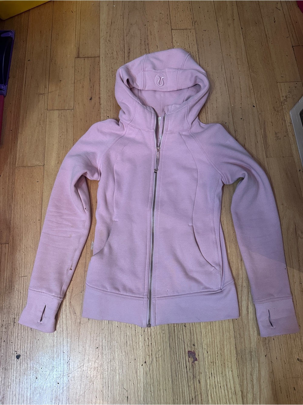 💗 Lululemon Scuba Full-Zip Hoodie Pink Haze Rose Gold Pull Size 4 🧘🏽‍♀️